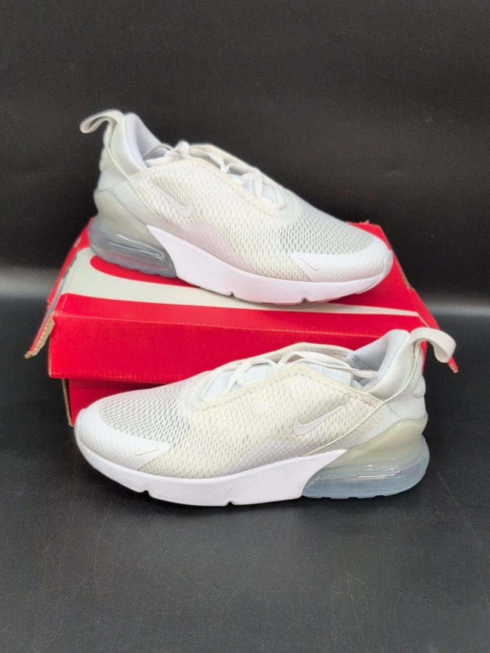 Nike Air Max 270 PS Kids Sneakers Shoes US 3Y White Metallic Silver AO2372 103
